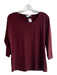 Max Mara Size L Burgundy Viscose Round Neck Long Sleeve Solid Color Top Burgundy / L