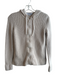 Pura Cashmere Size XS Beige Cotton Hood Zip Front Knit Long Sleeve Sweater Beige / XS