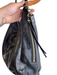 Hobo Black Leather Top Handle Gold Tone Hardware Zip Close Bag Black