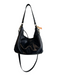 Hobo Black Leather Top Handle Gold Tone Hardware Zip Close Bag Black