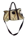 Peter Millar Tan & Brown Canvas Zip Close Inside & Outside Pockets Duffle Bag Tan & Brown / L