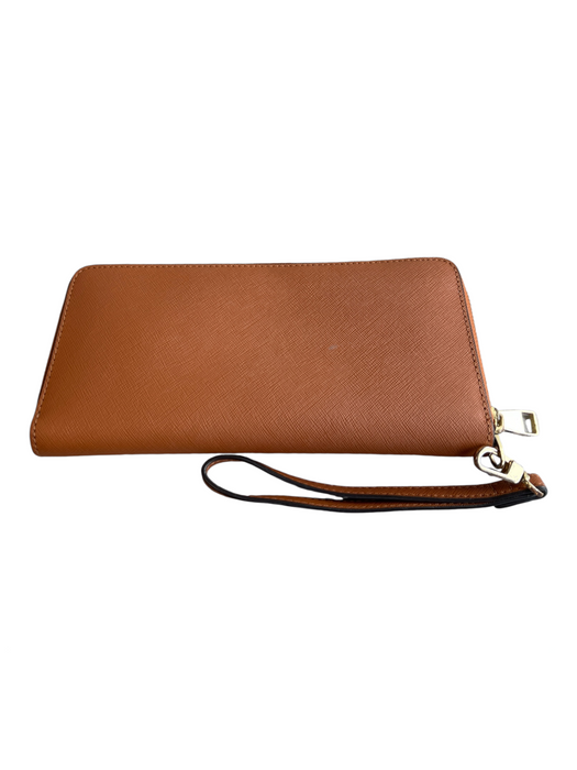 Tory Burch Brown Leather Zip Close Inside Pocket Wristlet Wallets Brown