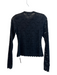 AFRM Size XS Black Nylon Blend Long Sleeve Lace Semi Sheer Round Neck Top Black / XS