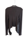 illia Size 4 Brown Genuine Leather Modal Long Sleeve Wrap Top Brown / 4