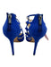 Jimmy Choo Shoe Size 38 Blue Leather open toe Cut Outs Stiletto Suede Sandals Blue / 38