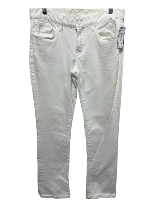 Ralph Lauren Size 30 White Cotton Denim 5 Pocket Zip & Button Straight Jeans White / 30