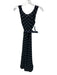 Max Mara Size 6 Navy & Beige Silk Sleeveless Polka Dot Scoop Neck Midi Dress Navy & Beige / 6