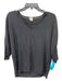 Ecru Size S Black Silk V Neck 3/4 Sleeve Batwing Top Black / S