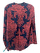 Lilla P Size S Blue & Pink Polyester Abstract Paisley Long Sleeve V Neck Top Blue & Pink / S