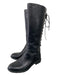 Aqua Shoe Size 9.5 Black Leather Knee High Lace Up Back Round Toe Boots Black / 9.5