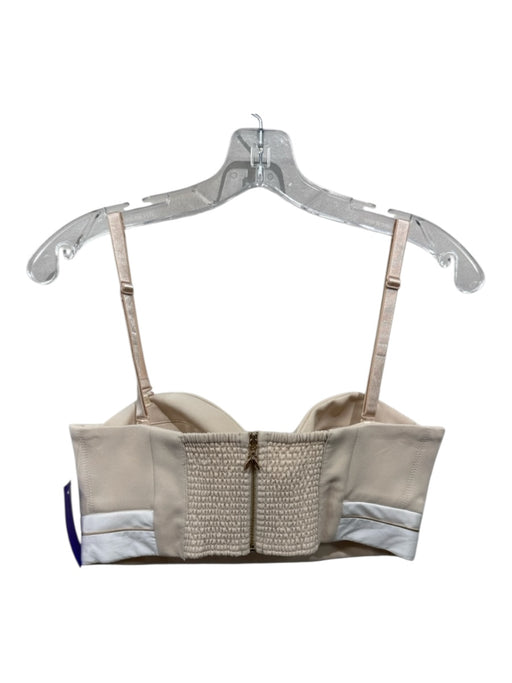 Patrizia Pepe Size Est 42 Beige & White Boning padded Zip closure Bustier Top Beige & White / Est 42