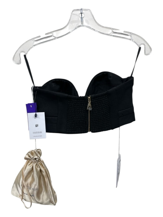 Patrizia Pepe Size 42 Black Polyester Boning padded Zip closure Bustier Top Black / 42