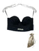 Patrizia Pepe Size 42 Black Polyester Boning padded Zip closure Bustier Top Black / 42