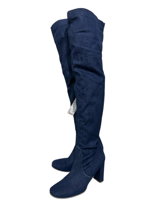 Divine Follie Shoe Size 40 Dark Wash Textile Almond Toe Side Zip Boots Dark Wash / 40