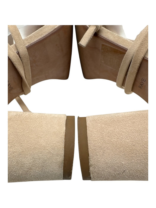 Raye Shoe Size 9 nude Faux Fur Seed Beads Open Toe Ankle Tie Pumps nude / 9