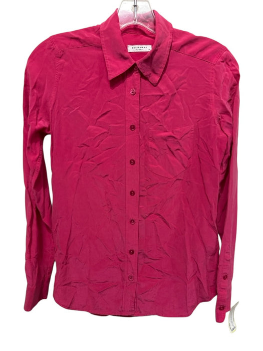 Equipment Femme Size XS Hot pink Silk Long Sleeve Collared Button Up Shirt Top Hot pink / XS