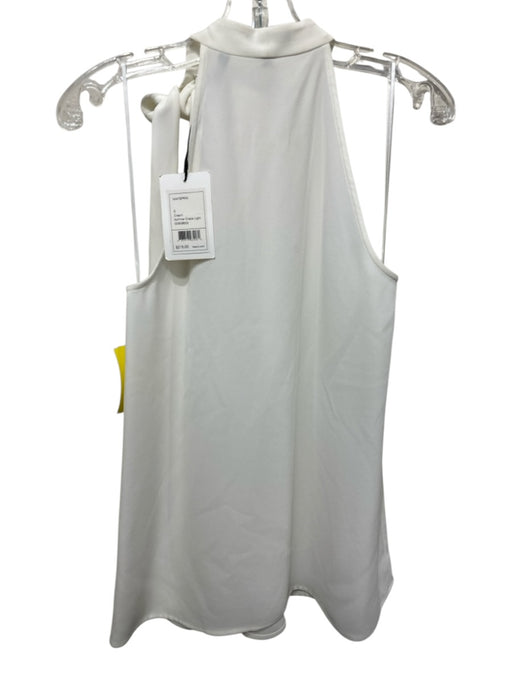 Theory Size S White Triacetate Blend Sleeveless Tie Neck Drape Detail Tank Top White / S