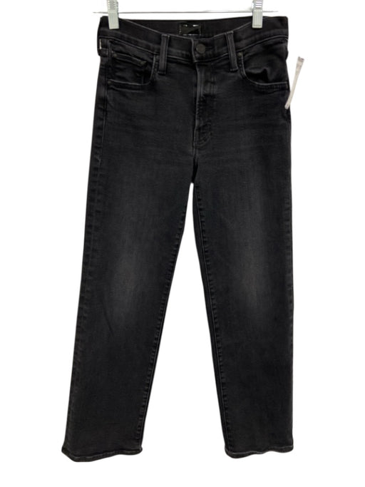 Mother Size 26 Black Cotton Zip Fly Straight High Rise Jeans Black / 26