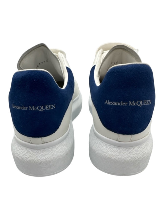 Alexander McQueen Shoe Size 37 White & Blue Leather & Suede Lace Up Sneakers White & Blue / 37