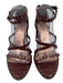 Ted Baker Shoe Size 40.5 Burgundy & Gold Leather Upper Studded Strappy Pumps Burgundy & Gold / 40.5