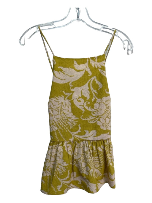 Ted Baker Size 1/S Green & Beige Polyester Sleeveless Paisley Textured Top Green & Beige / 1/S