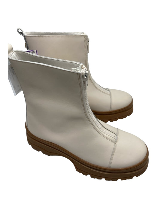 Ted Baker Shoe Size 40 Brown & White Leather Calf High Front Zip Platform Boots Brown & White / 40