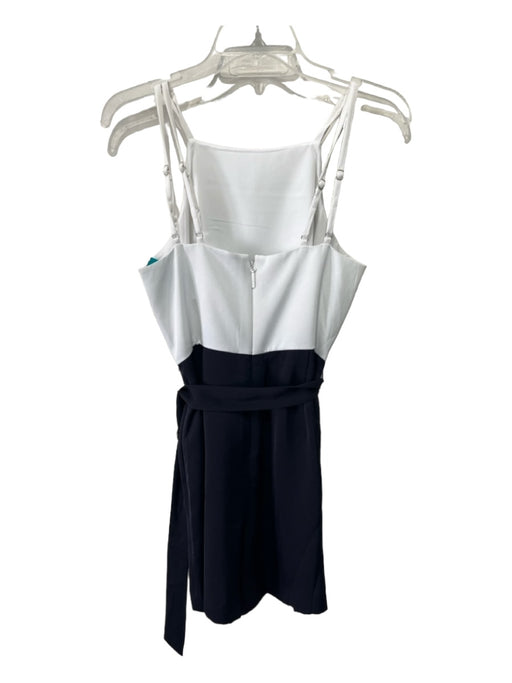 Ted Baker Size 2/M White & Navy Polyester Spaghetti Strap Colorblock Romper White & Navy / 2/M