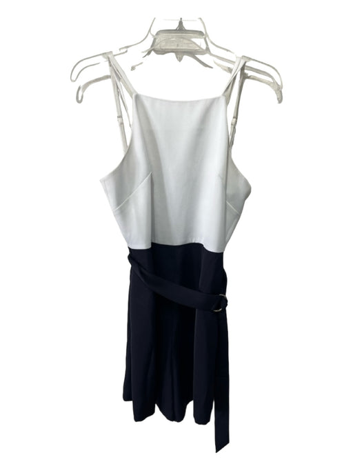 Ted Baker Size 2/M White & Navy Polyester Spaghetti Strap Colorblock Romper White & Navy / 2/M