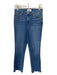 Paige Size 27 Med Wash Cotton Denim High Rise Raw Hem Straight Whiskering Jeans Med Wash / 27