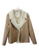 Dylan Size S Brown & White Polyester Fur lined Hook Closure Raw Hem Jacket Brown & White / S