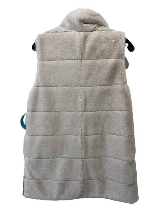 Dylan Size S Gray Polyester High Neck Zip Front Fuzzy Quilted Vest Gray / S