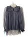 ALLSAINTS Size 4 Metallic Black Polyester Blend Mesh Long Sleeve Slip Incl Top Metallic Black / 4