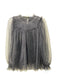 ALLSAINTS Size 4 Metallic Black Polyester Blend Mesh Long Sleeve Slip Incl Top Metallic Black / 4