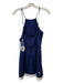 Staud Size S Navy blue & Cream Polyester Trim Sleeveless Back Zip Mini Dress Navy blue & Cream / S