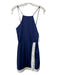 Staud Size S Navy blue & Cream Polyester Trim Sleeveless Back Zip Mini Dress Navy blue & Cream / S