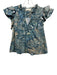 Ulla Johnson Size 2 Blue, Yellow, Orange Cotton Abstract Floral V Neck Top Blue, Yellow, Orange / 2