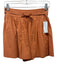 Ulla Johnson Size XS Orange Cotton Stitch Detail Tie Waist Side Zip Mini Shorts Orange / XS
