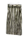 Marie Oliver Size XS Brown & Cream Cotton Striped Belted Slit Midi Skirt Brown & Cream / XS