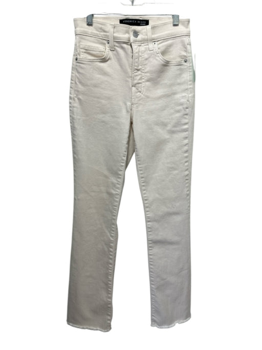 Veronica Beard Jeans Size 25 Cream White Cotton Blend Denim High Rise Jeans Cream White / 25