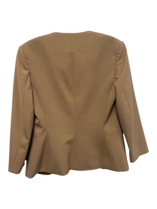 Theory Size 2 Brown Wool Long Sleeve Blazer Open Jacket Brown / 2