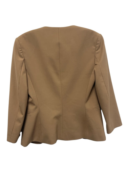 Theory Size 2 Brown Wool Long Sleeve Blazer Open Jacket Brown / 2