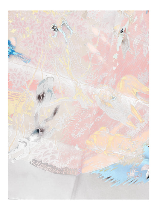 Hermes Brown, Yellow, Multi Silk Flora & Fauna Square scarf Brown, Yellow, Multi