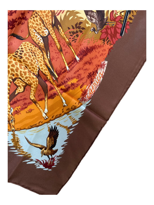 Hermes Brown, Yellow, Multi Silk Flora & Fauna Square scarf Brown, Yellow, Multi