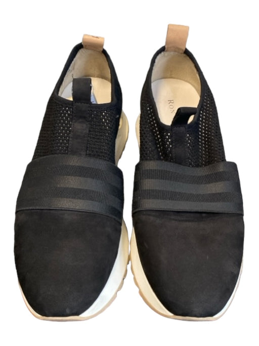 Ron White Shoe Size 40 Black & White Suede Slip On Mesh Detail Almond Toe Shoes Black & White / 40