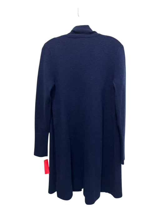 Saks Fifth Ave Size M Navy Blue Cashmere Rib Knit Ribbed Cuffs Open Front Jacket Navy Blue / M