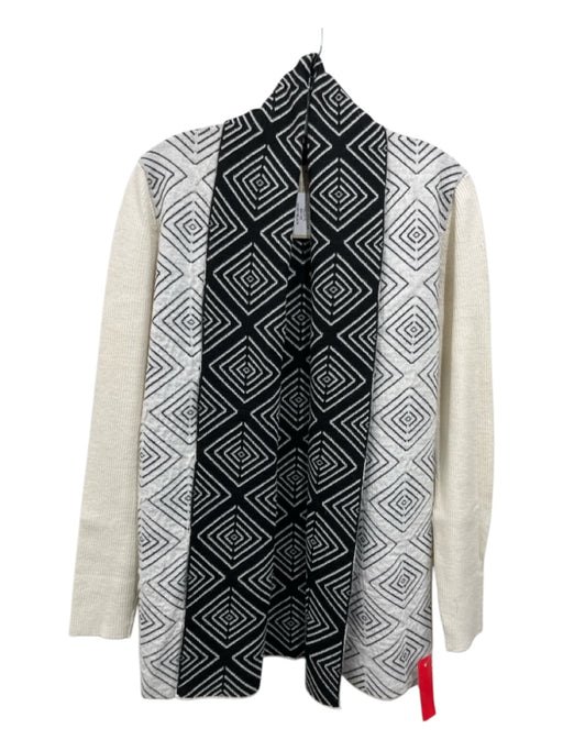 Simply Natural Size L Cream & Black Baby Alpaca Rib Knit Knit Block Sweater Cream & Black / L