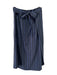 Vince Size 4 Black & Navy Viscose Blend Midi Pleat Detail Stripes Belt Inc Skirt Black & Navy / 4