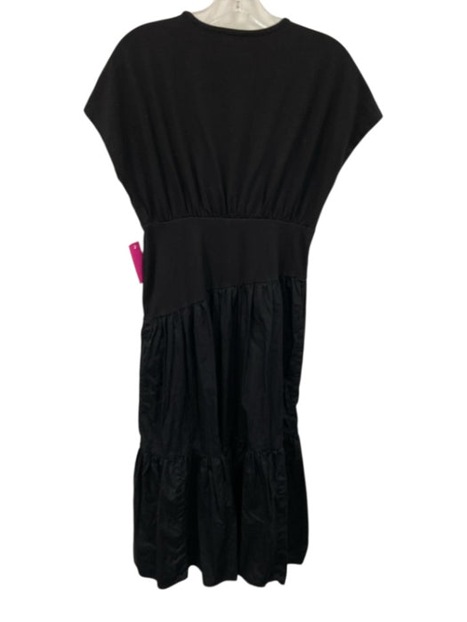 Nordstrom Size XS Black Cotton Blend Gathered Cap Sleeve Maxi Dress Black / XS