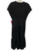 Nordstrom Size XS Black Cotton Blend Gathered Cap Sleeve Maxi Dress Black / XS
