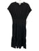 Nordstrom Size XS Black Cotton Blend Gathered Cap Sleeve Maxi Dress Black / XS